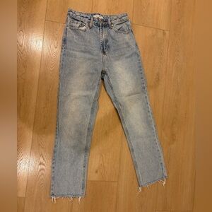 Easy Clothes Light Blue Frayed Hem Jeans Size 25
